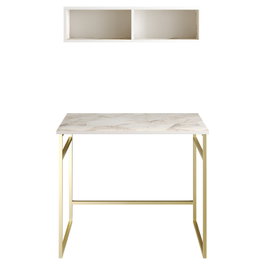 Hanah Home Mesa de Estudio White, Gold - 90x75x60 cm